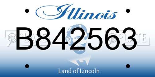 B842563 Illinois License Plate
