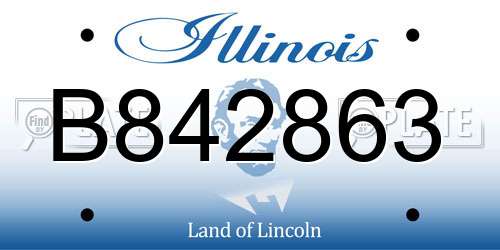 B842863 Illinois License Plate