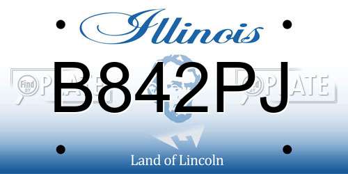 B842PJ Illinois License Plate