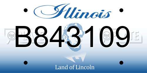 B843109 Illinois License Plate