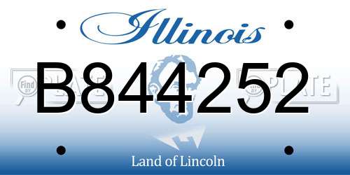 B844252 Illinois License Plate