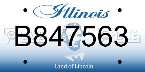 B847563 Illinois License Plate