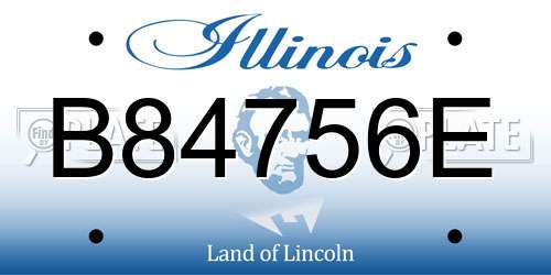B84756E Illinois License Plate
