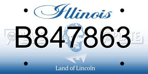 B847863 Illinois License Plate