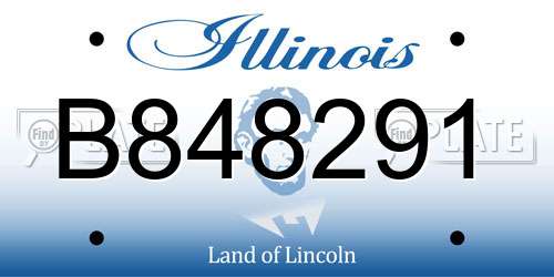 B848291 Illinois License Plate