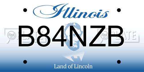 B84NZB Illinois License Plate