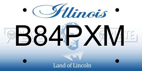B84PXM Illinois License Plate