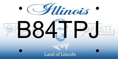 B84TPJ Illinois License Plate