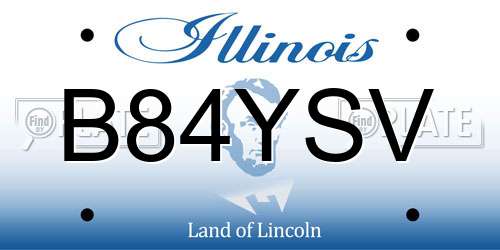 B84YSV Illinois License Plate