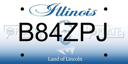 B84ZPJ Illinois License Plate