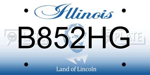 B852HG Illinois License Plate