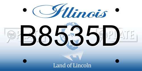 B8535D Illinois License Plate