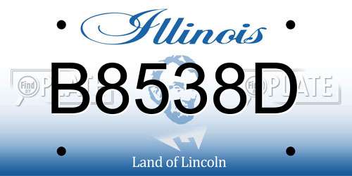 B8538D Illinois License Plate