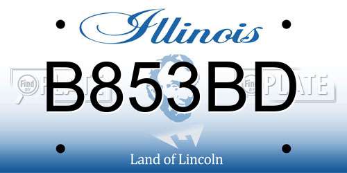 B853BD Illinois License Plate