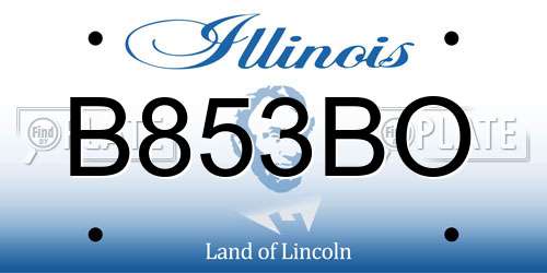 B853BO Illinois License Plate