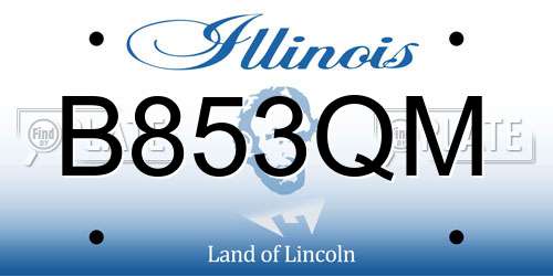 B853QM Illinois License Plate