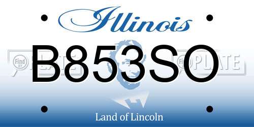 B853SO Illinois License Plate