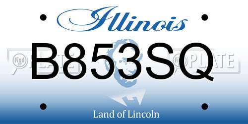 B853SQ Illinois License Plate