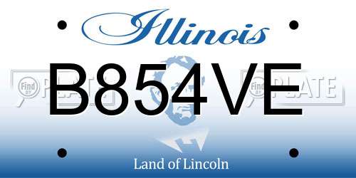 B854VE Illinois License Plate