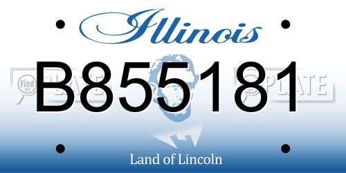 B855181 Illinois License Plate