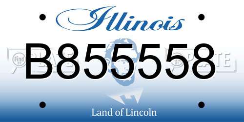 B855558 Illinois License Plate