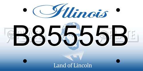 B85555B Illinois License Plate