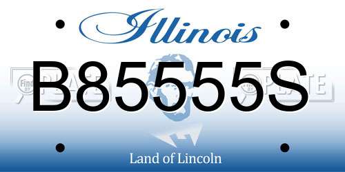 B85555S Illinois License Plate