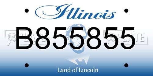 B855855 Illinois License Plate