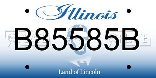 B85585B Illinois License Plate