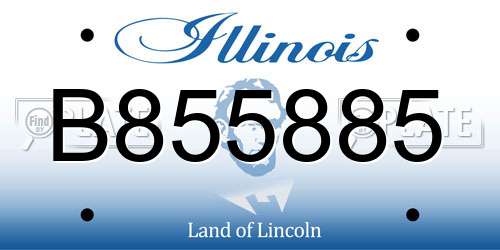 B855885 Illinois License Plate