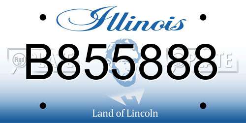 B855888 Illinois License Plate