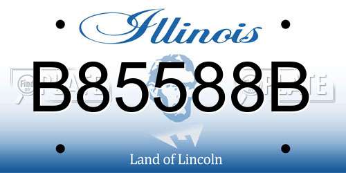 B85588B Illinois License Plate