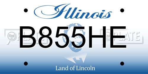B855HE Illinois License Plate