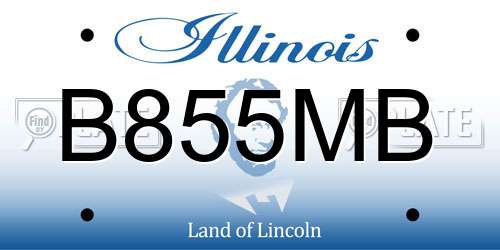 B855MB Illinois License Plate