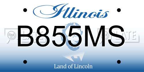 B855MS Illinois License Plate