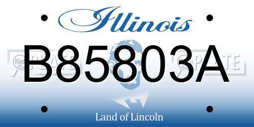 B85803A Illinois License Plate