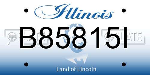 B85815I Illinois License Plate