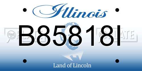 B85818I Illinois License Plate