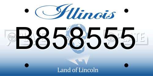 B858555 Illinois License Plate