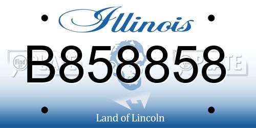 B858858 Illinois License Plate