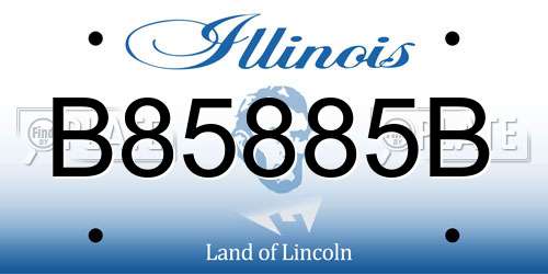 B85885B Illinois License Plate