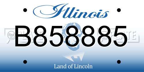 B858885 Illinois License Plate