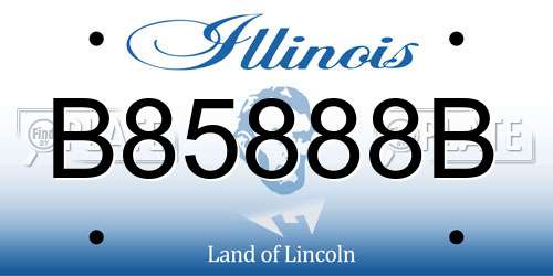 B85888B Illinois License Plate