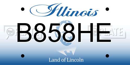 B858HE Illinois License Plate