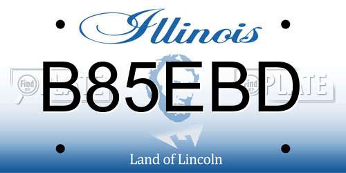 B85EBD Illinois License Plate