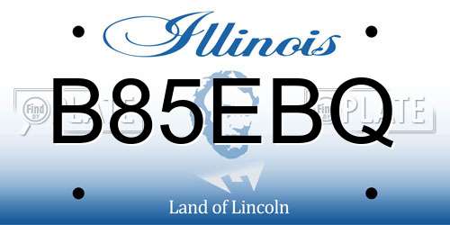 B85EBQ Illinois License Plate