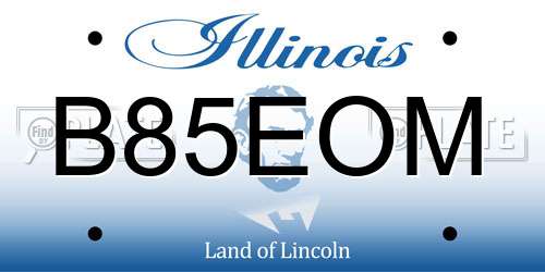 B85EOM Illinois License Plate