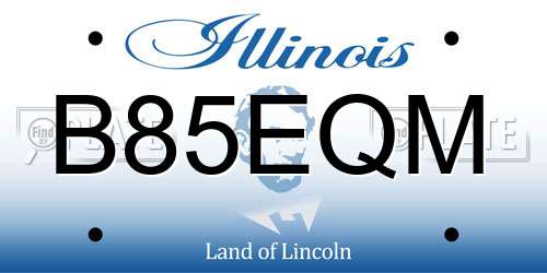 B85EQM Illinois License Plate