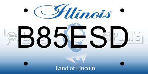 B85ESD Illinois License Plate