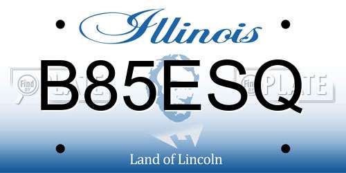 B85ESQ Illinois License Plate
